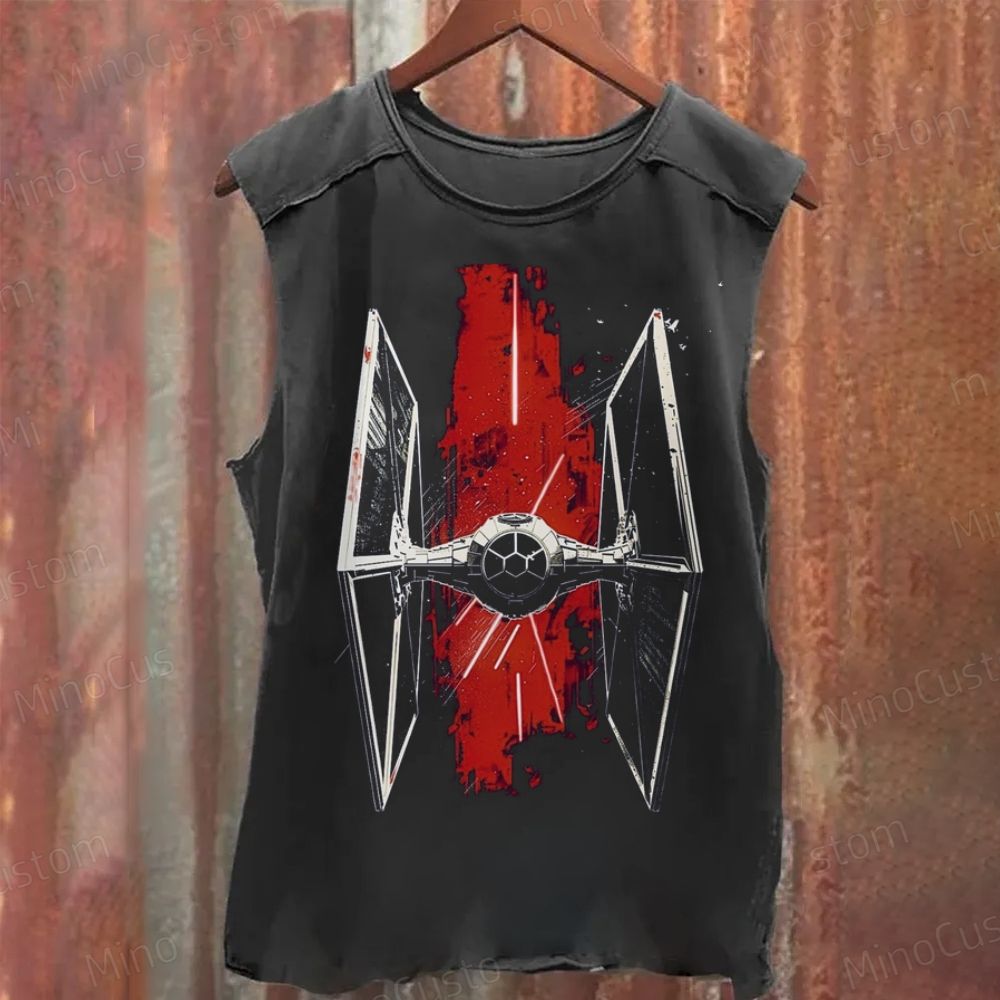 Washed Star Wars TIE Fighter Graphic Tank Top