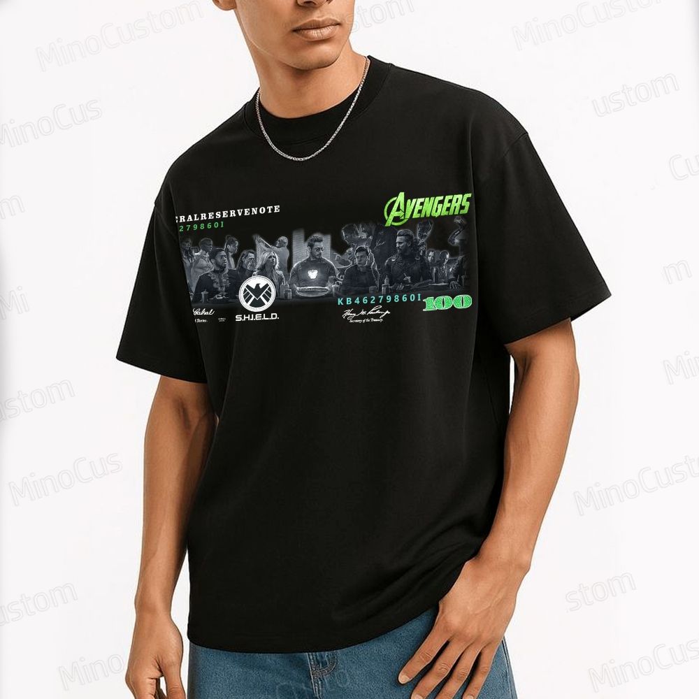 Marvel Avengers T-shirt lron Man Last Supper Cotton T-shirt