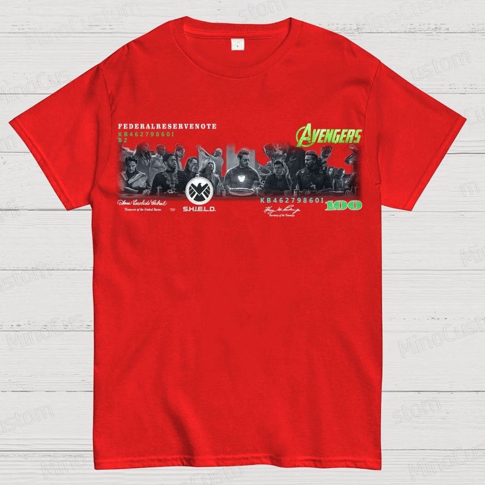 Marvel Avengers T-shirt lron Man Last Supper Cotton T-shirt