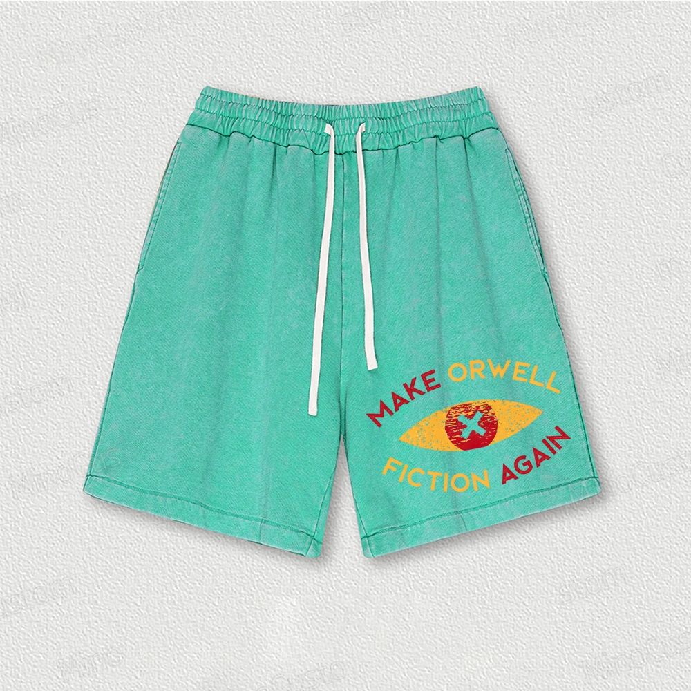 Make Orwell fiction again Washed Vintage Shorts 