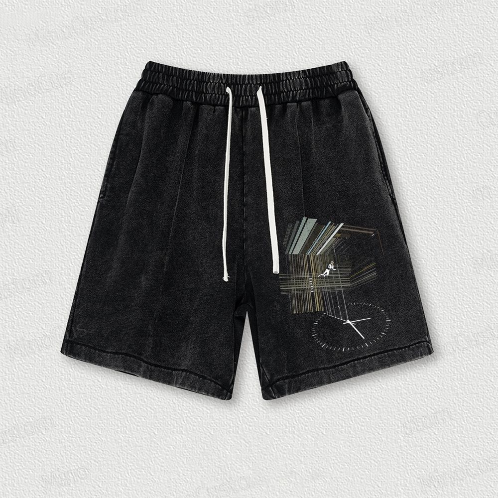 Secret Behino The Bookshelf Washed Vintage Shorts