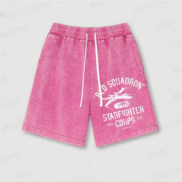  Star Battles Rebels X-Wing Starfighter Washed Vintage Shorts 