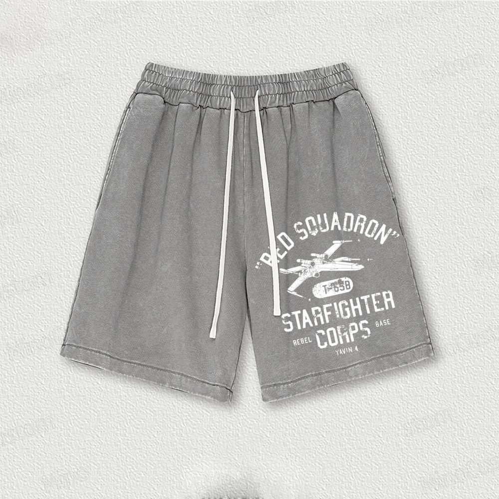  Star Battles Rebels X-Wing Starfighter Washed Vintage Shorts 