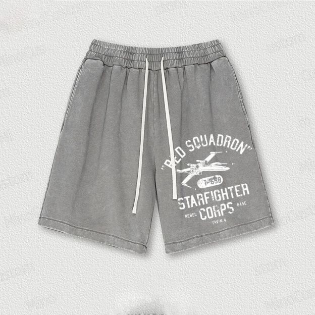  Star Battles Rebels X-Wing Starfighter Washed Vintage Shorts 