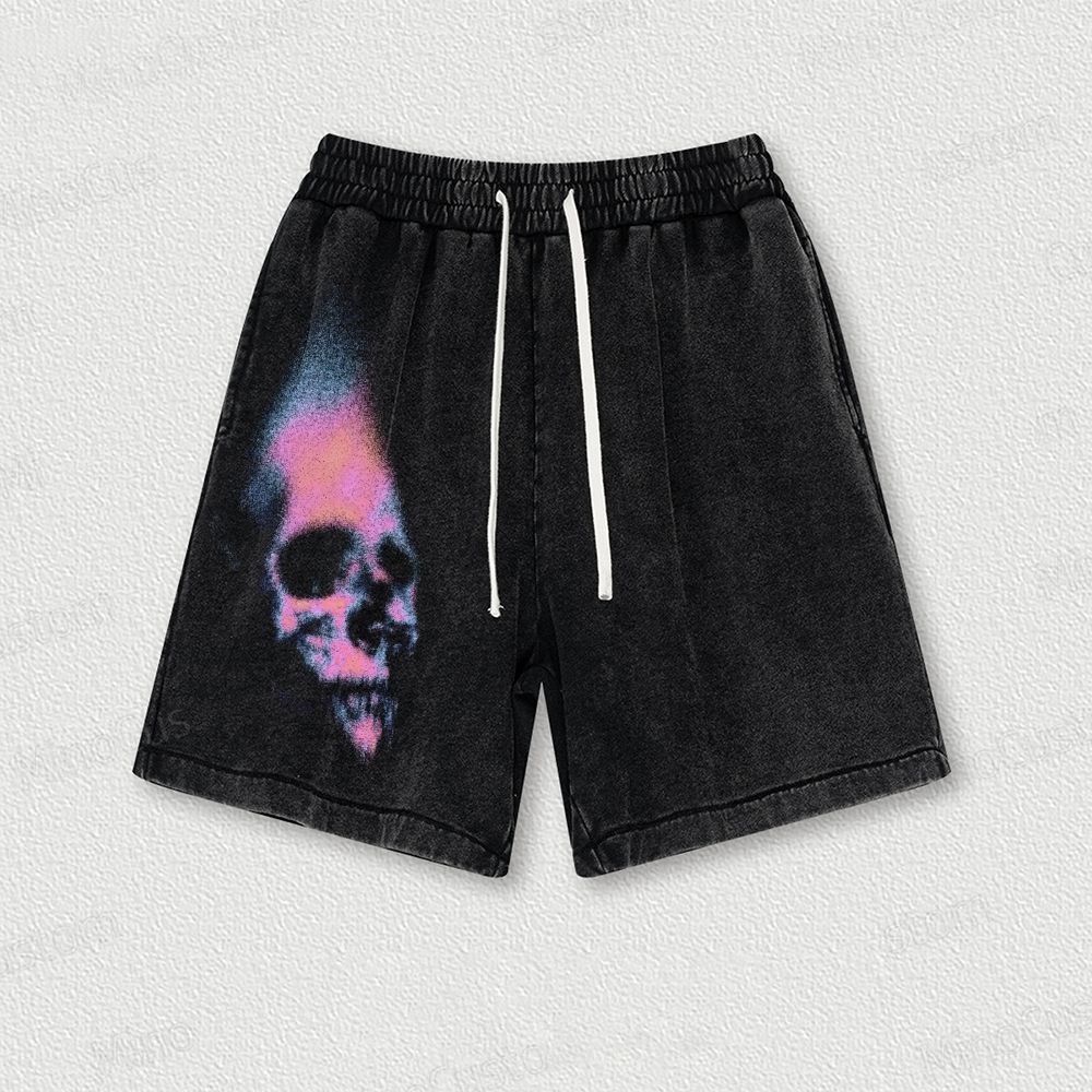 Skull Washed Vintage Shorts