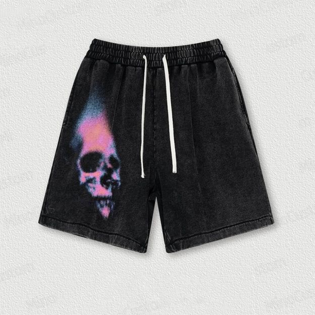 Skull Washed Vintage Shorts 