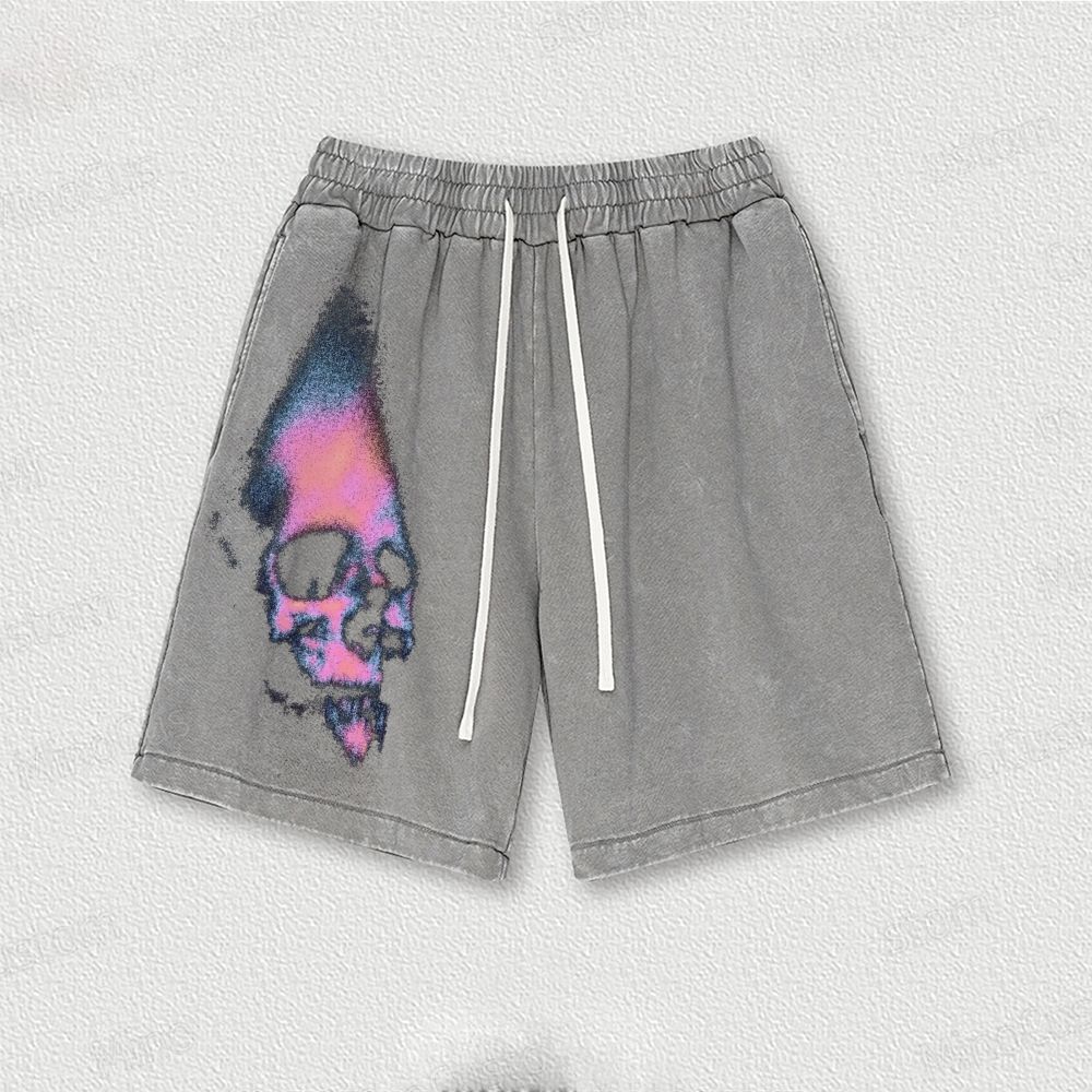 Skull Washed Vintage Shorts 