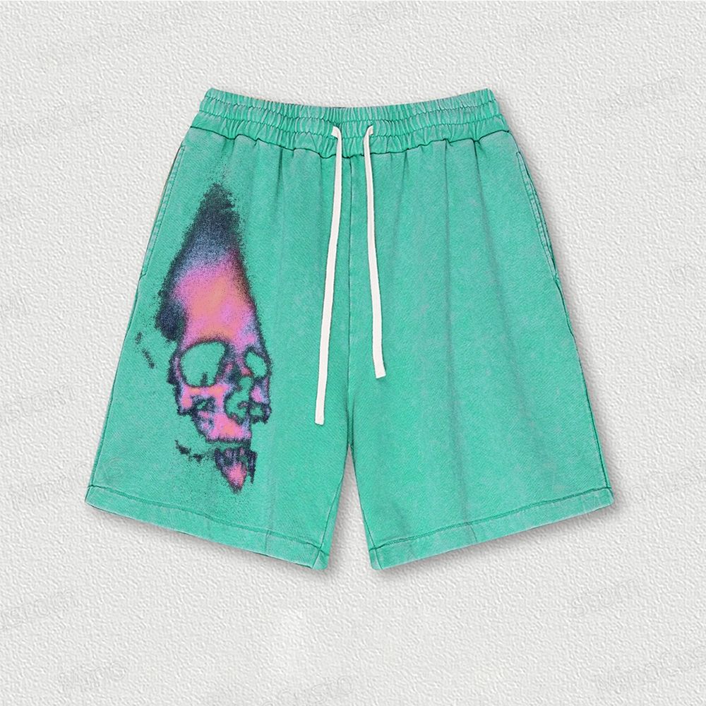 Skull Washed Vintage Shorts 