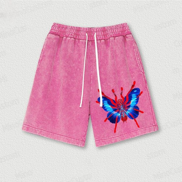 Butterfly Washed Vintage Shorts