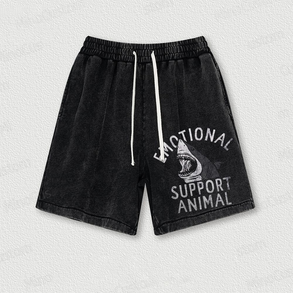 Emotional support Animal Washed Vintage Shorts