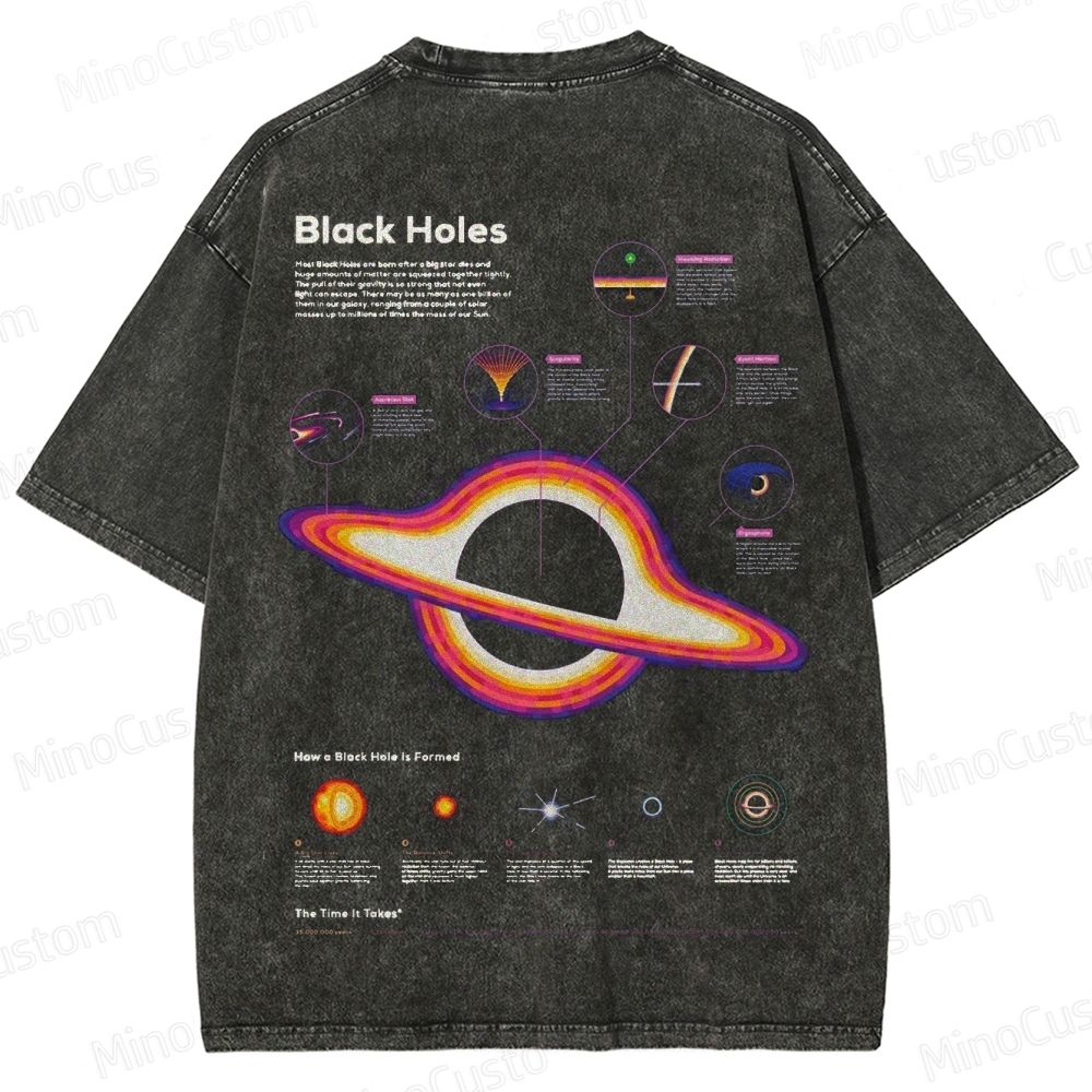Washed Black Holes Science Graphic T-Shirt
