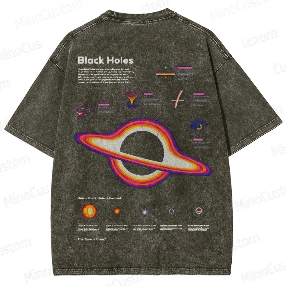 Washed Black Holes Science Graphic T-Shirt