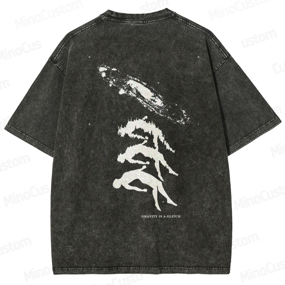 Gravity Is A Glitch Washed T-Shirt 