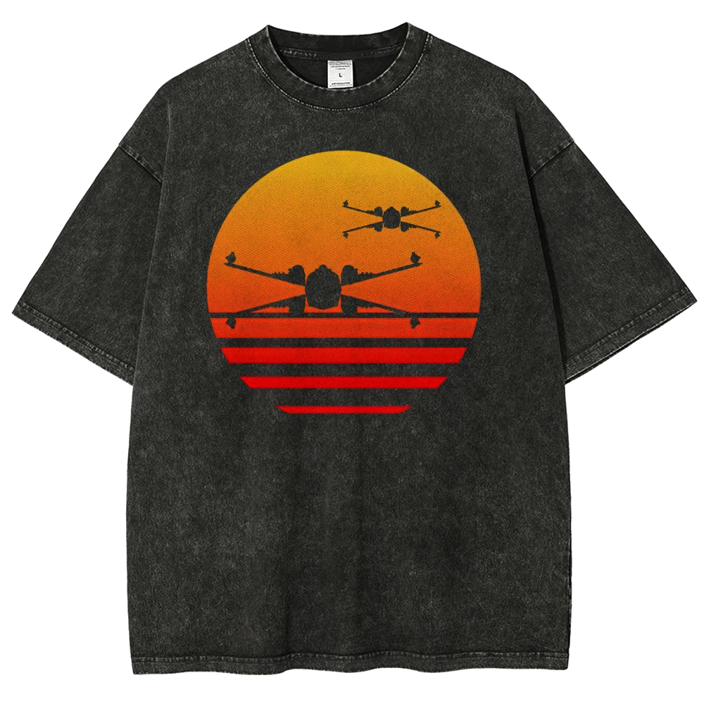 Sunset X-Wing Starfighter  Washed T-Shirt