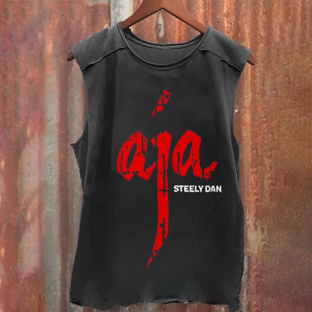 Steely Dan Aja Album Graphic Washed Tank Top