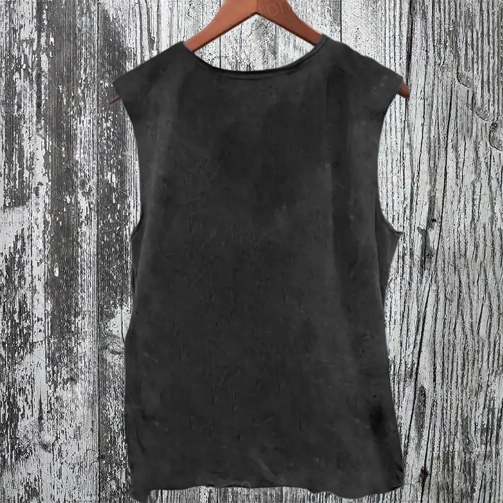 Velociraptor Dinosaur Vintage 90s Style Graphic  Washed Vest 