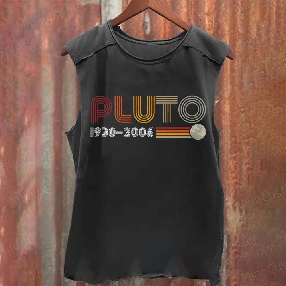 Retro Pluto 1930 - 2006 Sleeveless Washed Tank Top 