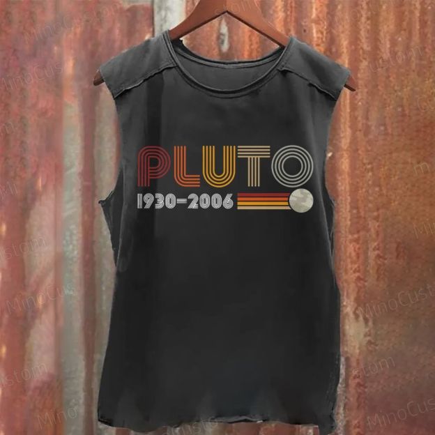 Retro Pluto 1930 - 2006 Sleeveless Washed Tank Top 
