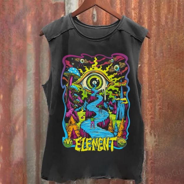 Psychedelic Elements Washed Tank Top 