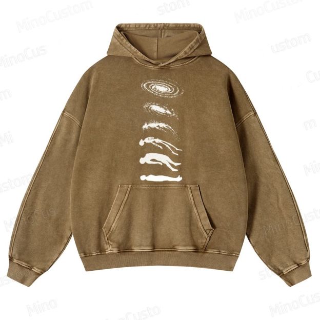 Vintage Washed Cosmic Evolution Graphic Hoodie