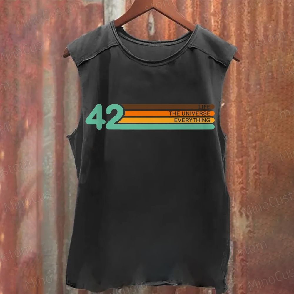 The Hitchhiker’s Guide to the Galaxy “42” Sleeveless Washed Tank Top