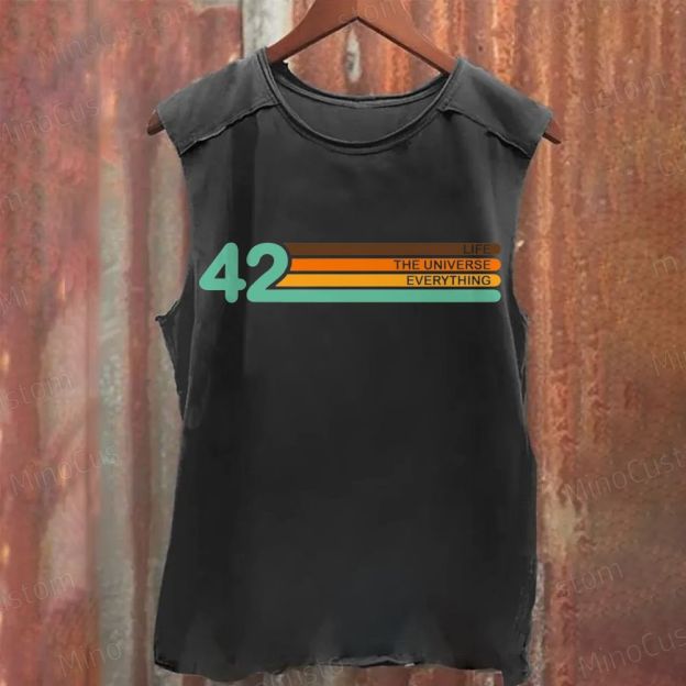 The Hitchhiker’s Guide to the Galaxy “42” Sleeveless Washed Tank Top
