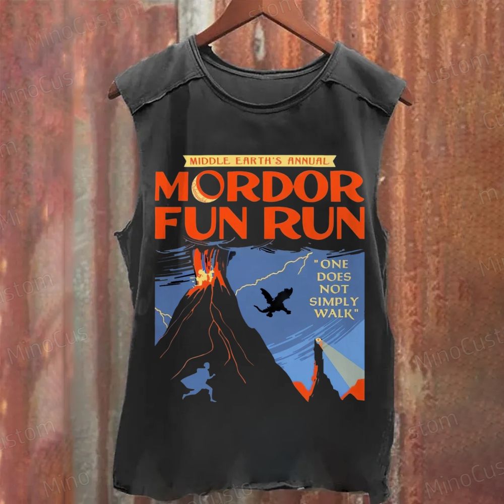 The Lord of the Rings Mordor Fun Run Sleeveless Washed Tank Top