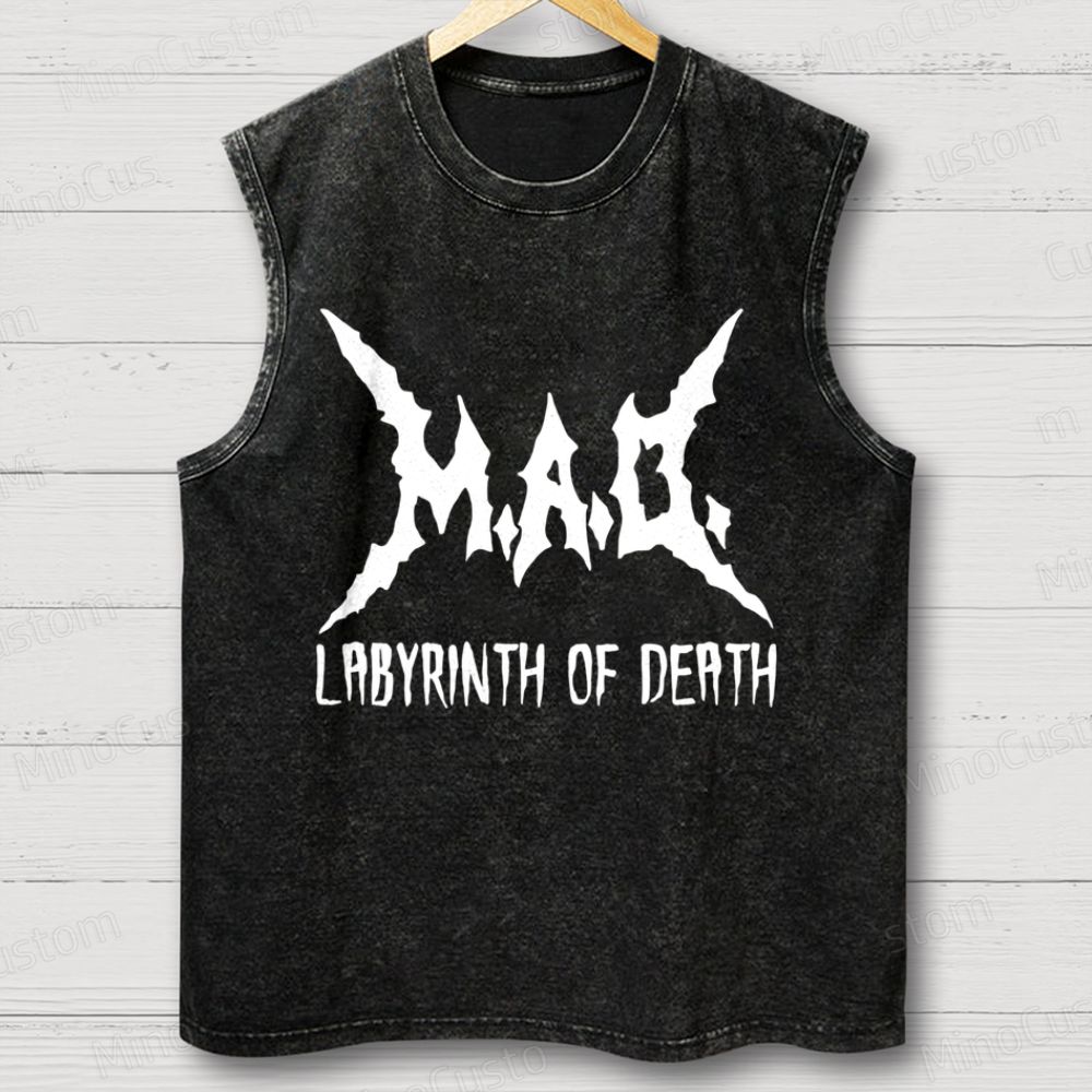 Labyrinth Of Death Washed Tank Top 