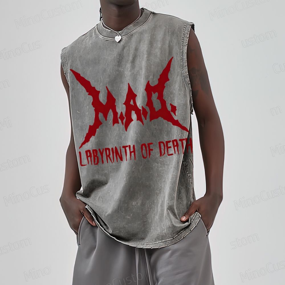 Labyrinth Of Death Washed Tank Top 