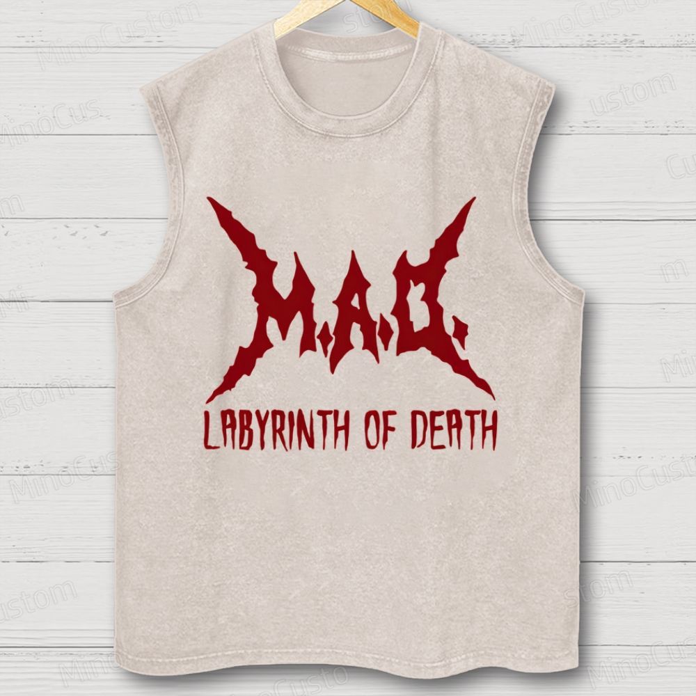 Labyrinth Of Death Washed Tank Top 