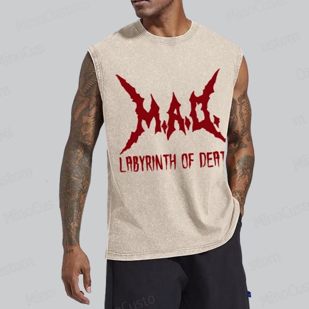 Labyrinth Of Death Washed Tank Top 