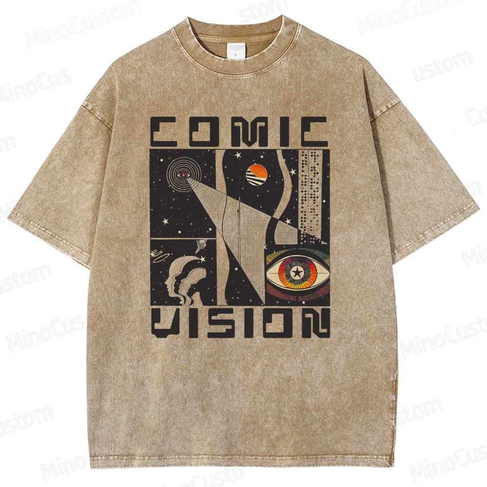  Comic Vision Space  Washed T-Shirt 