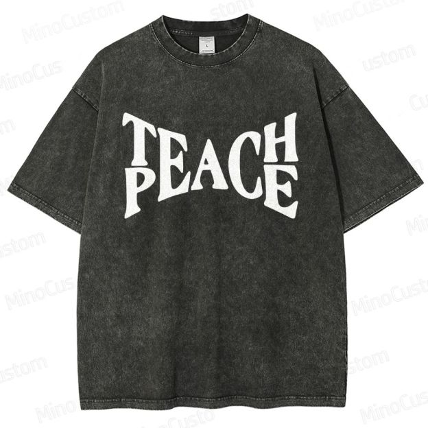 Vintage Washed “PEACE” Graphic T - Shirt