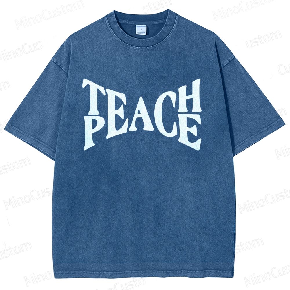 Vintage Washed “PEACE” Graphic T - Shirt