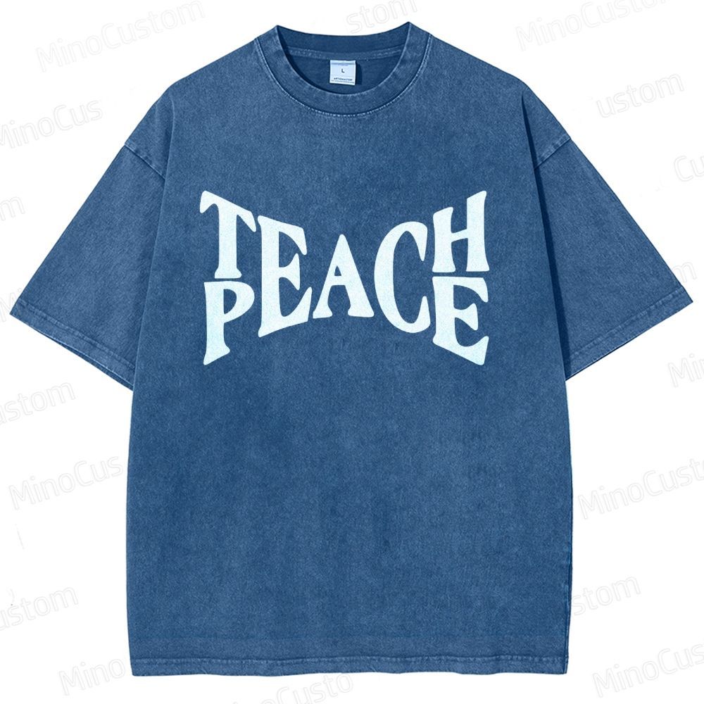 Vintage Washed “PEACE” Graphic T - Shirt