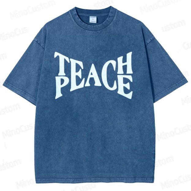 Vintage Washed “PEACE” Graphic T - Shirt