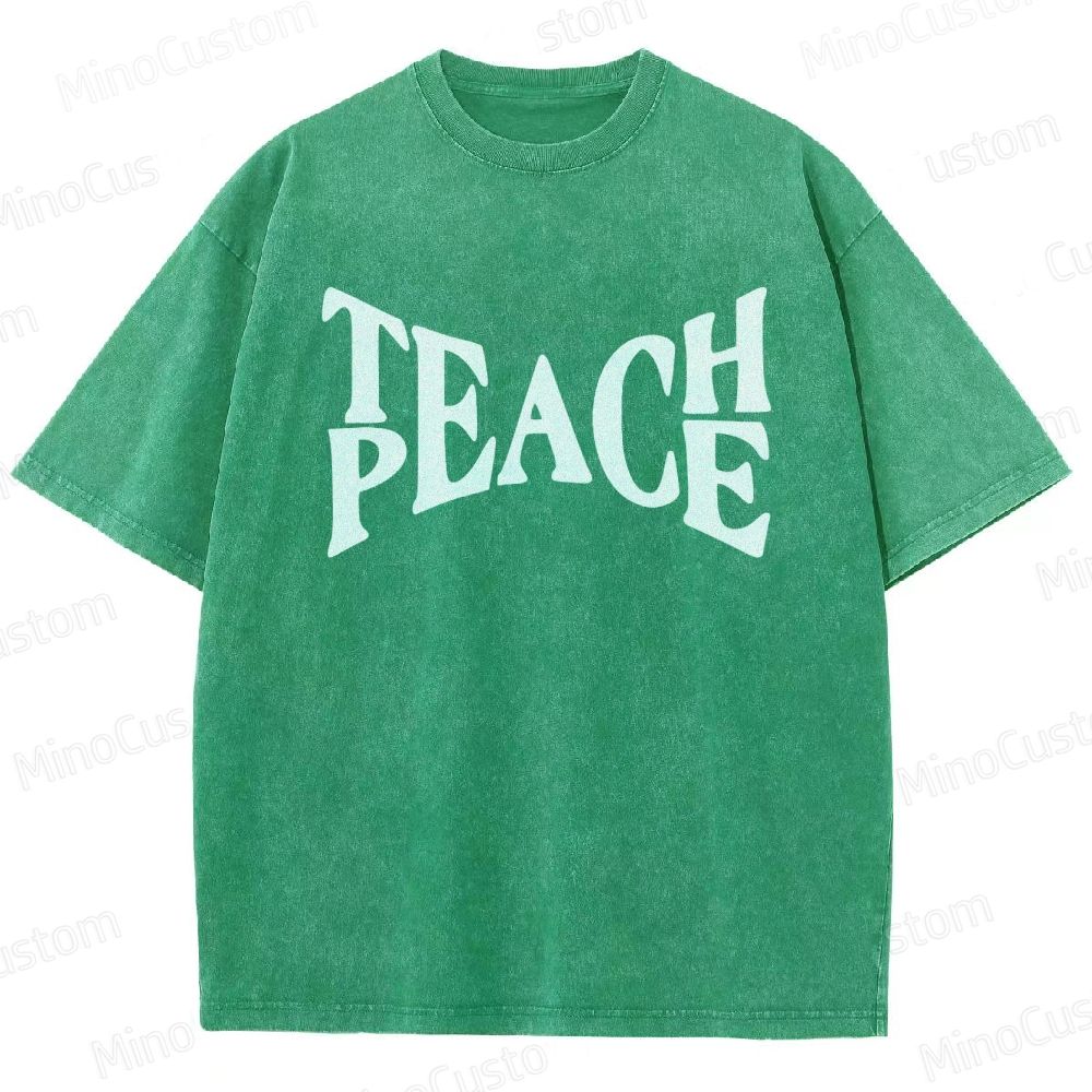 Vintage Washed “PEACE” Graphic T - Shirt