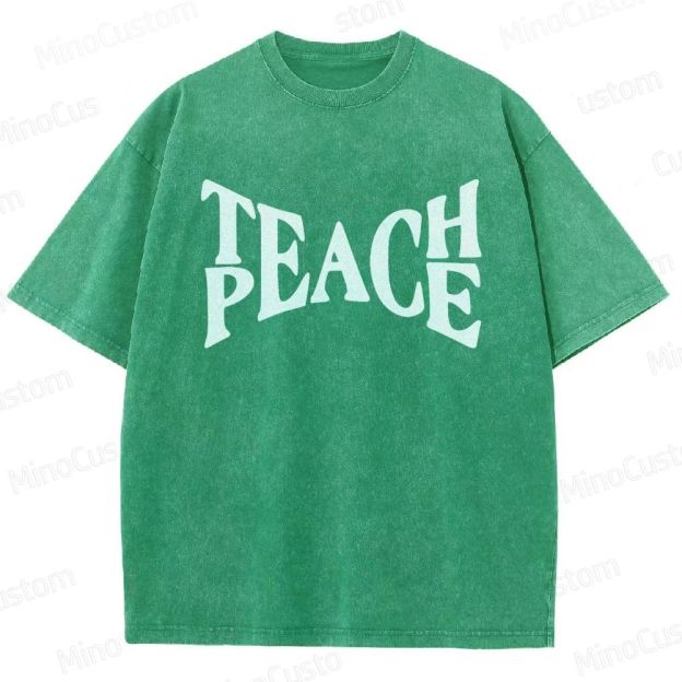 Vintage Washed “PEACE” Graphic T - Shirt