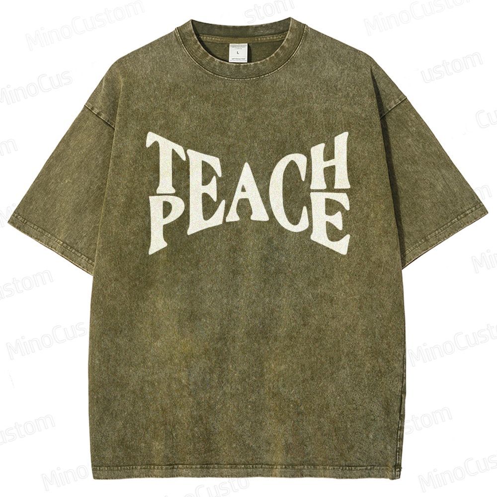 Vintage Washed “PEACE” Graphic T - Shirt