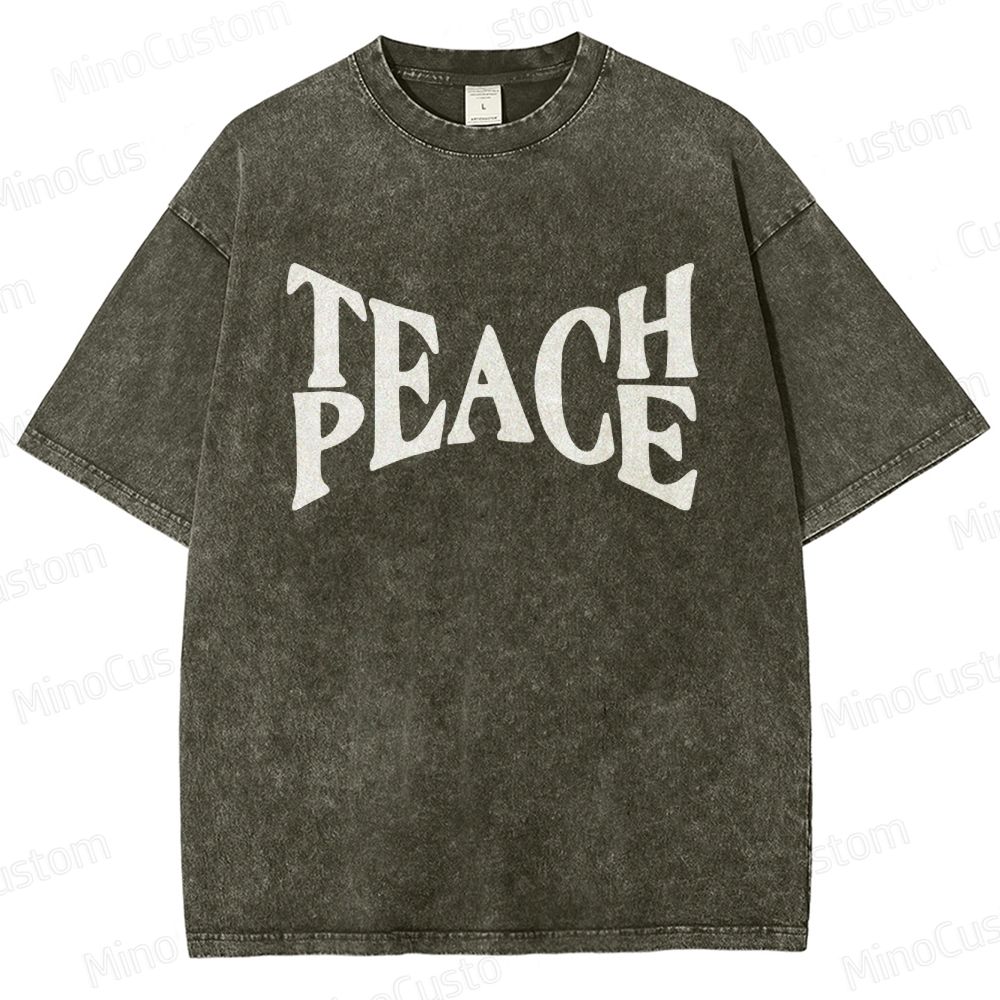 Vintage Washed “PEACE” Graphic T - Shirt