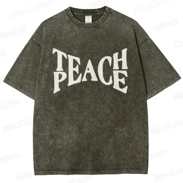 Vintage Washed “PEACE” Graphic T - Shirt
