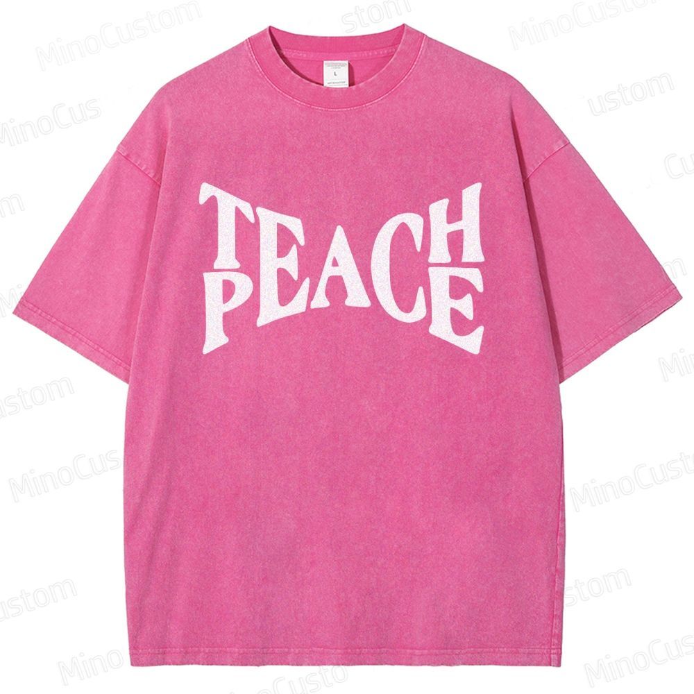 Vintage Washed “PEACE” Graphic T - Shirt