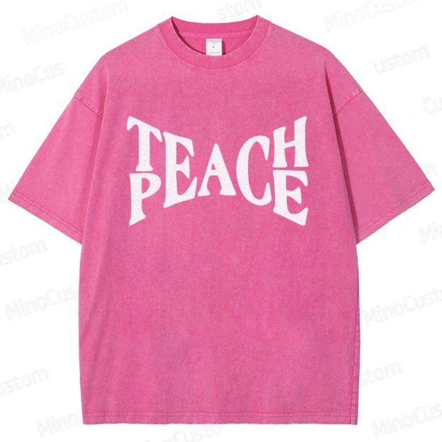 Vintage Washed “PEACE” Graphic T - Shirt