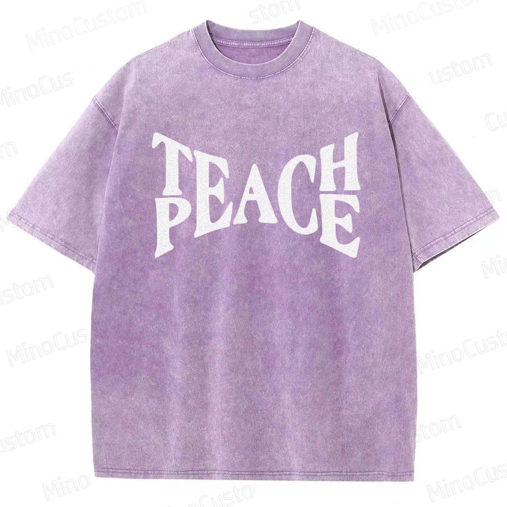 Vintage Washed “PEACE” Graphic T - Shirt
