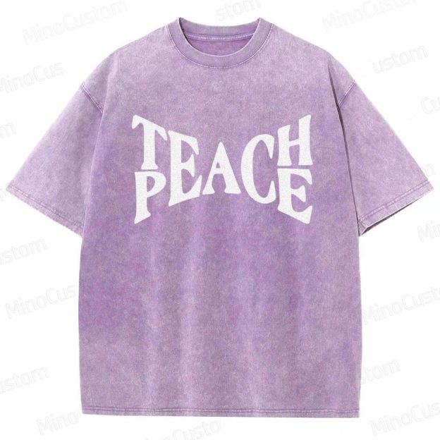 Vintage Washed “PEACE” Graphic T - Shirt