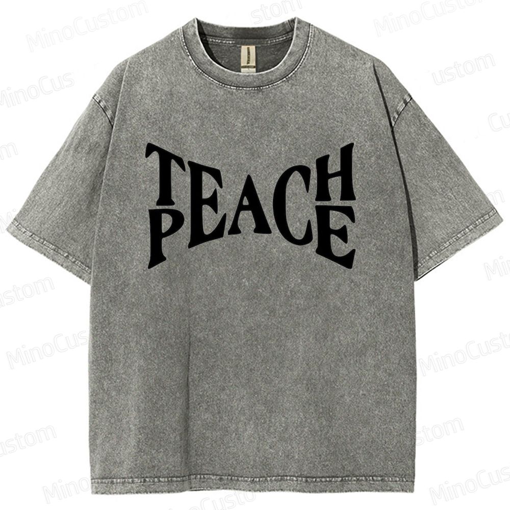 Vintage Washed “PEACE” Graphic T - Shirt