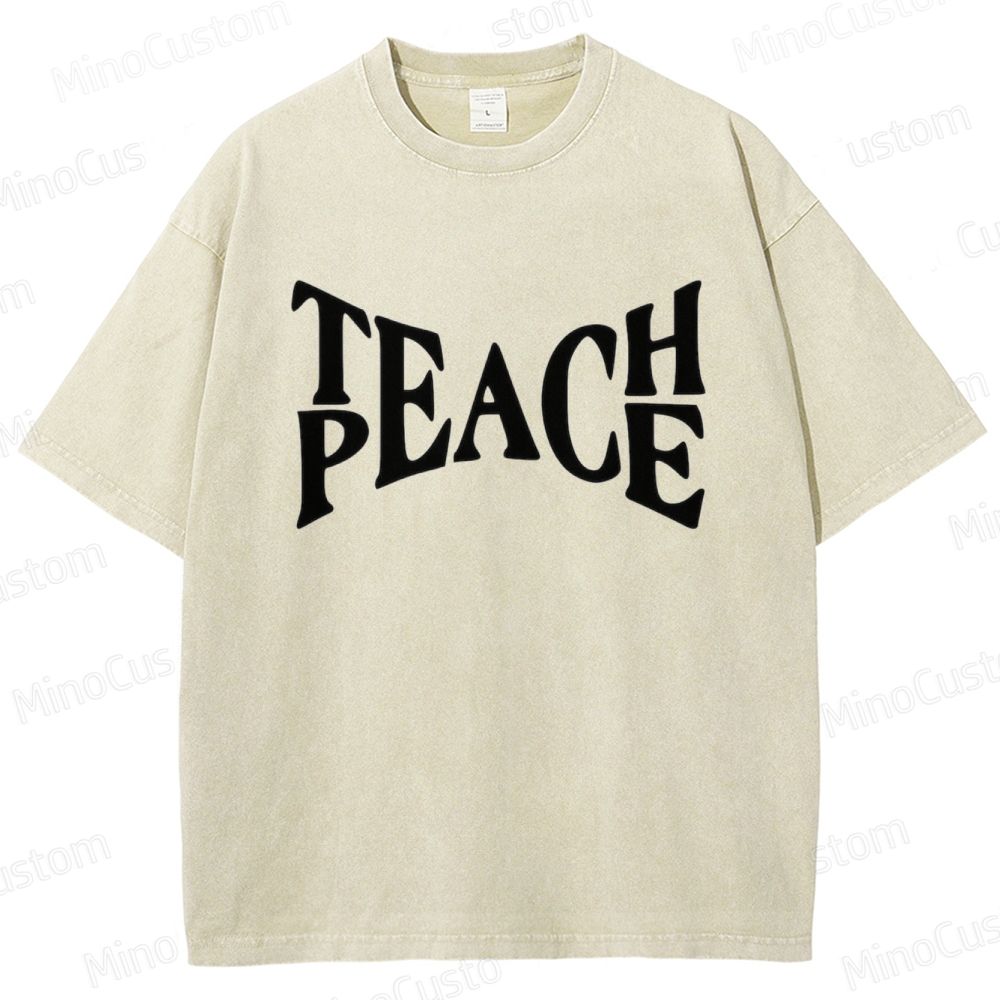 Vintage Washed “PEACE” Graphic T - Shirt