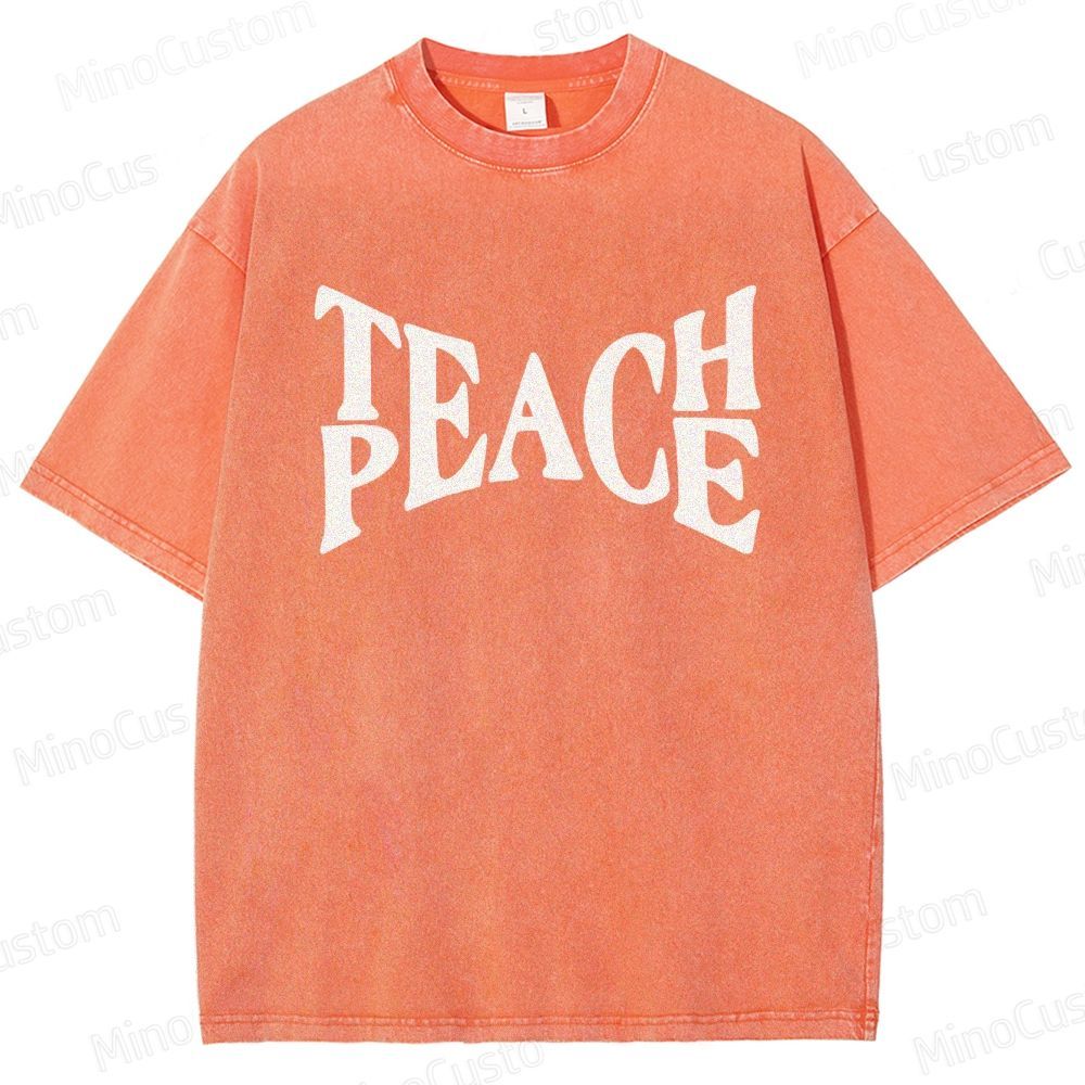 Vintage Washed “PEACE” Graphic T - Shirt