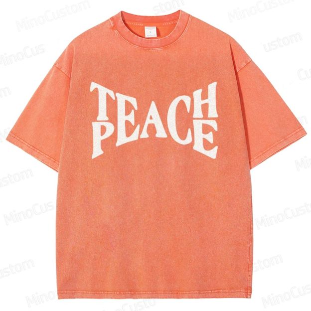 Vintage Washed “PEACE” Graphic T - Shirt