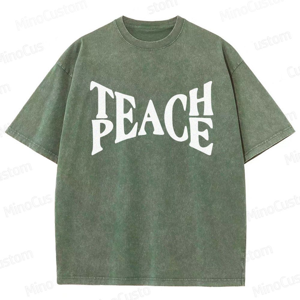 Vintage Washed “PEACE” Graphic T - Shirt